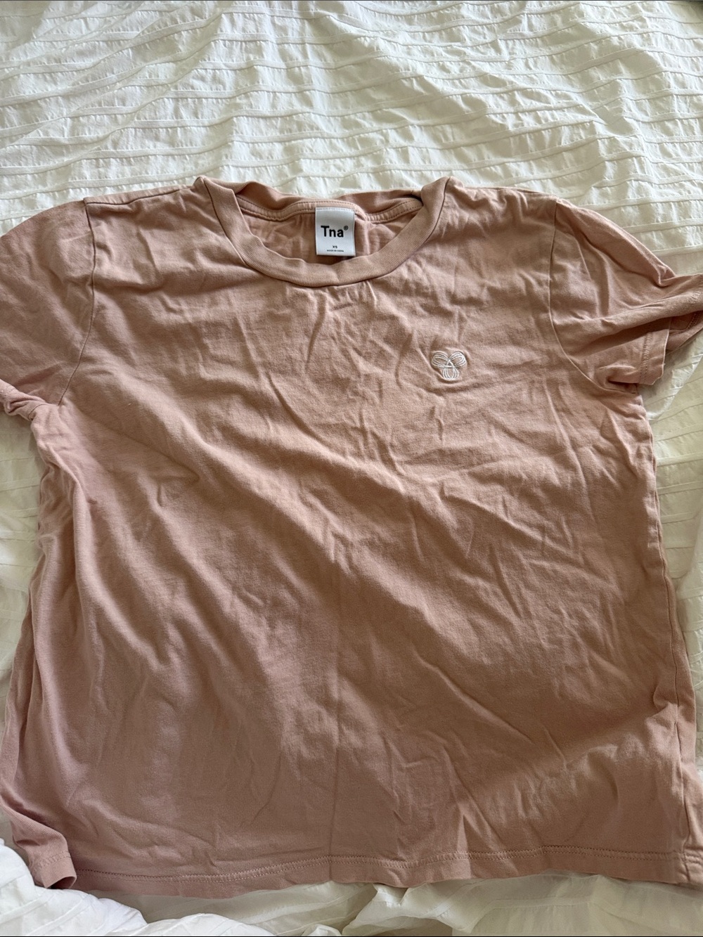 TNA Washed Dusty Pink Crew Neck Tee
